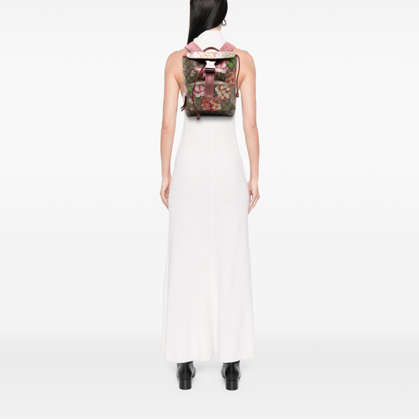 Gucci Small GG Supreme Blooms Single Buckle Backpack