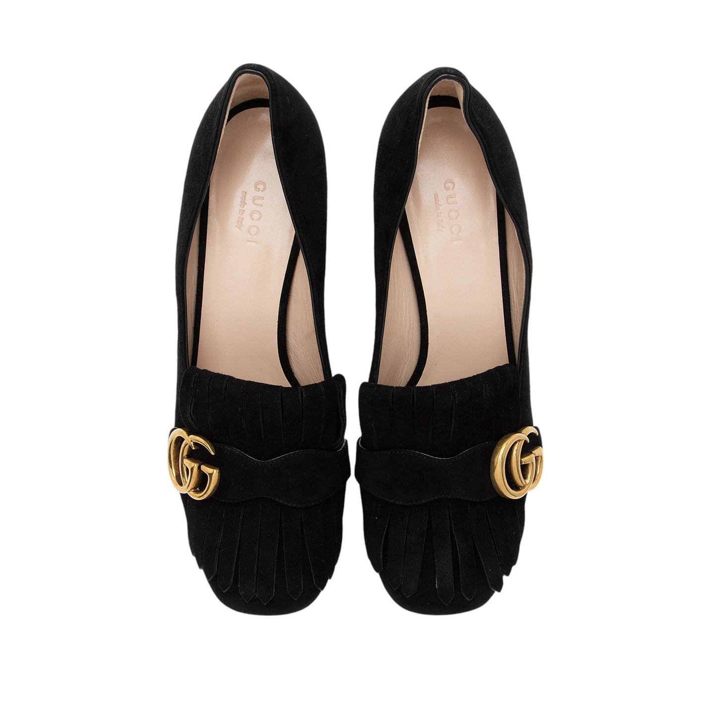 Gucci Suede GG Marmont Pumps - Size 8 / 38 (SHF-rhKAsc)