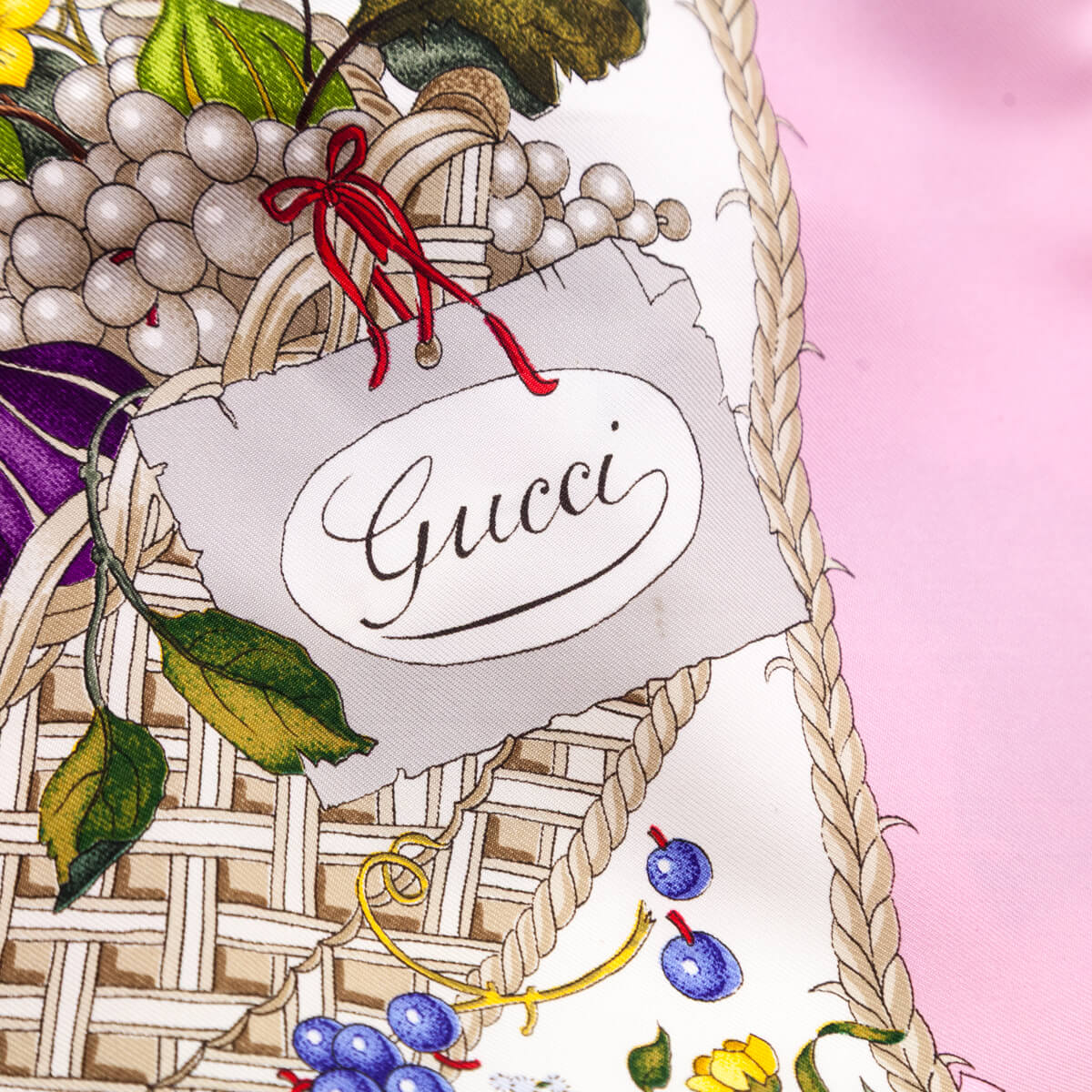 Gucci Pink Silk Flora Scarf