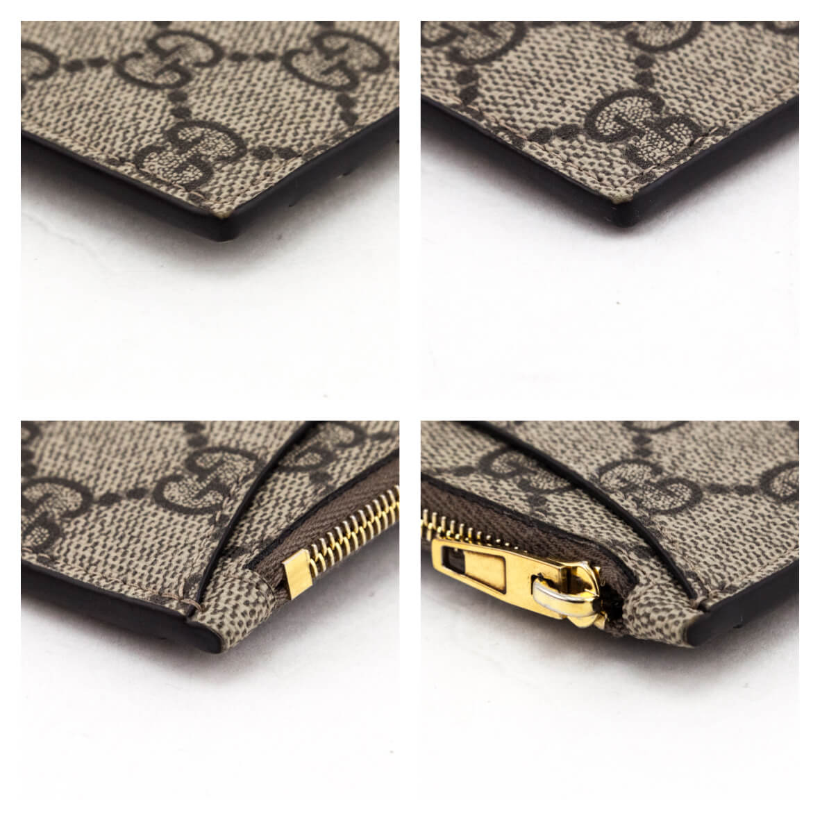 Gucci x Luxury Balenciaga Trending 2026 Beige GG Supreme Monogram Zip Card Case