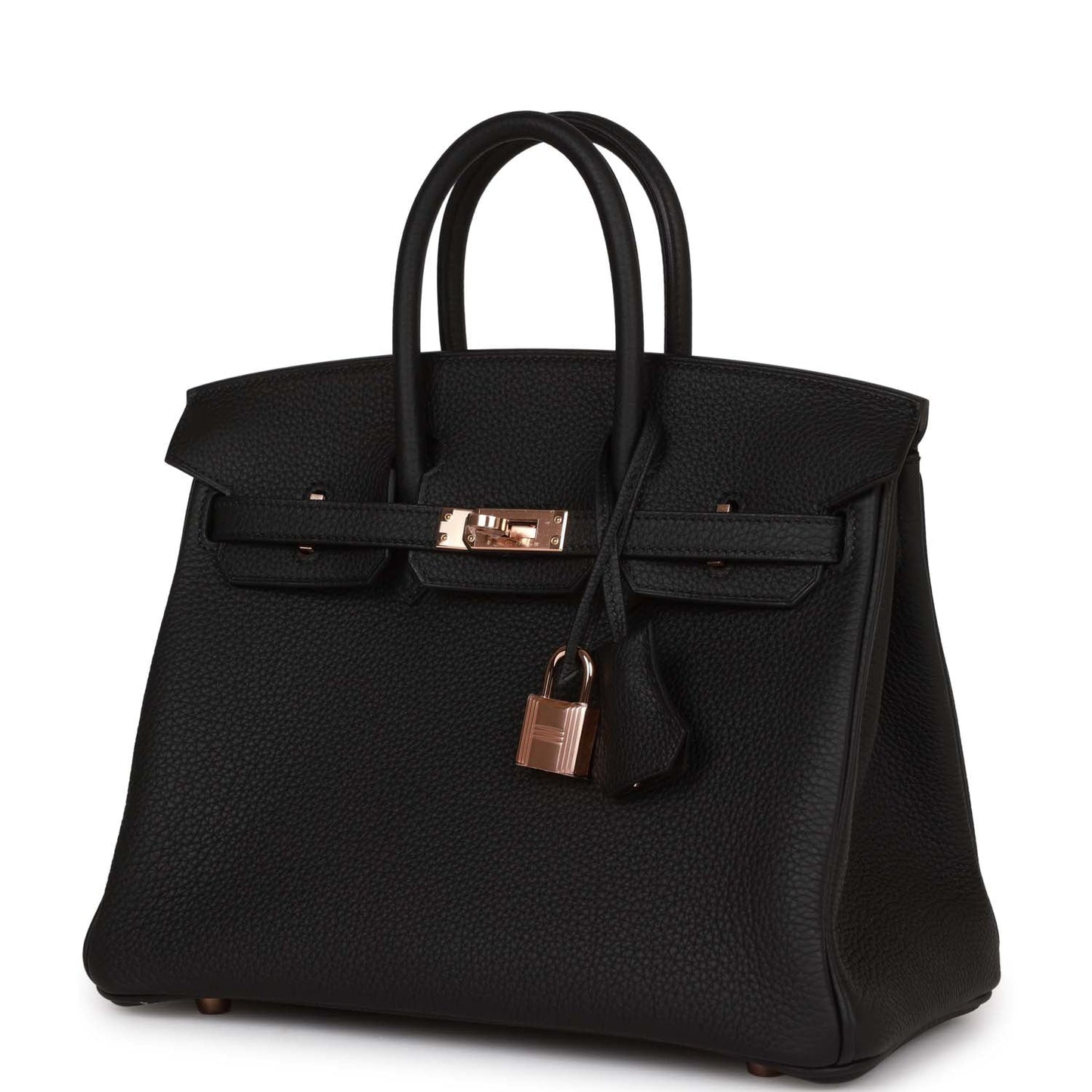 Luxury Hermes Birkin 25 Black Togo Rose Gold Hardware