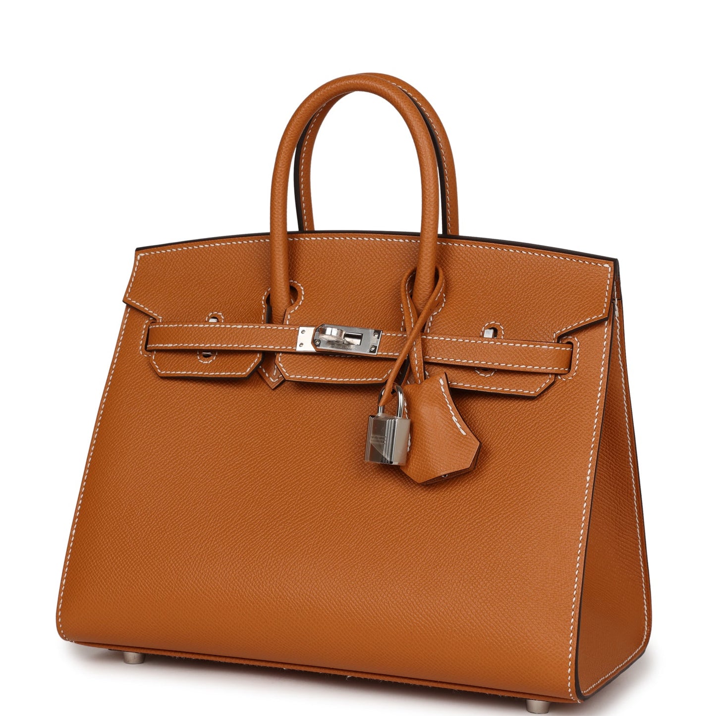 Luxury Hermes Birkin Sellier 25 Toffee Epsom Palladium Hardware