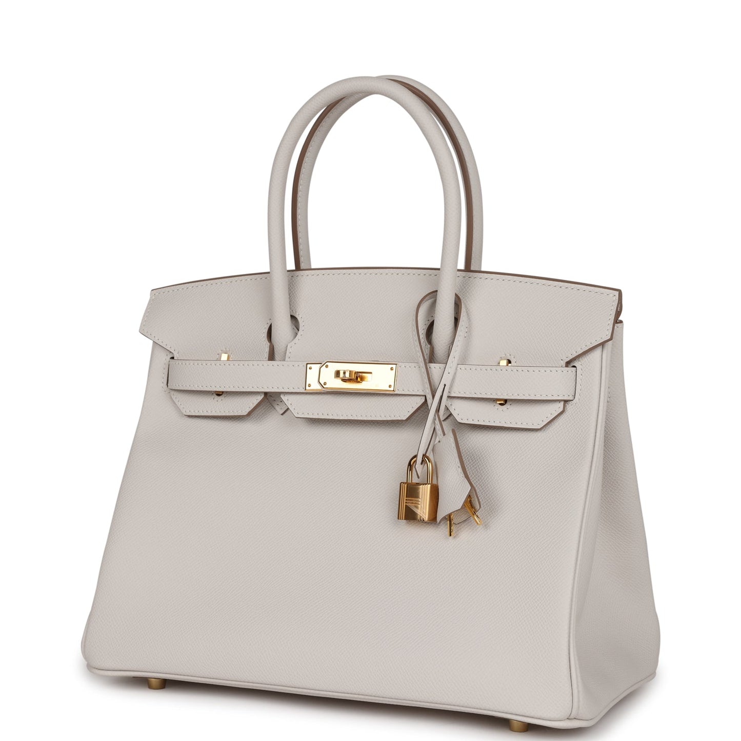 Luxury Hermes Birkin 30 Gris Pale Epsom Gold Hardware