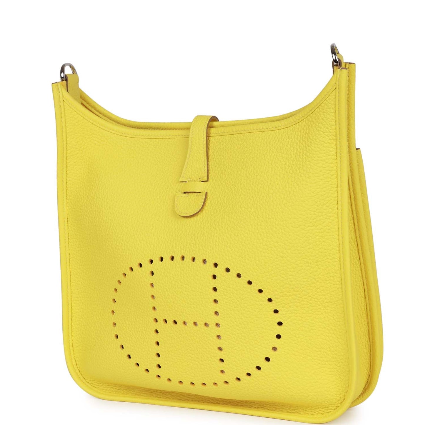 Luxury Hermes Evelyne III PM Lime Clemence Palladium Hardware