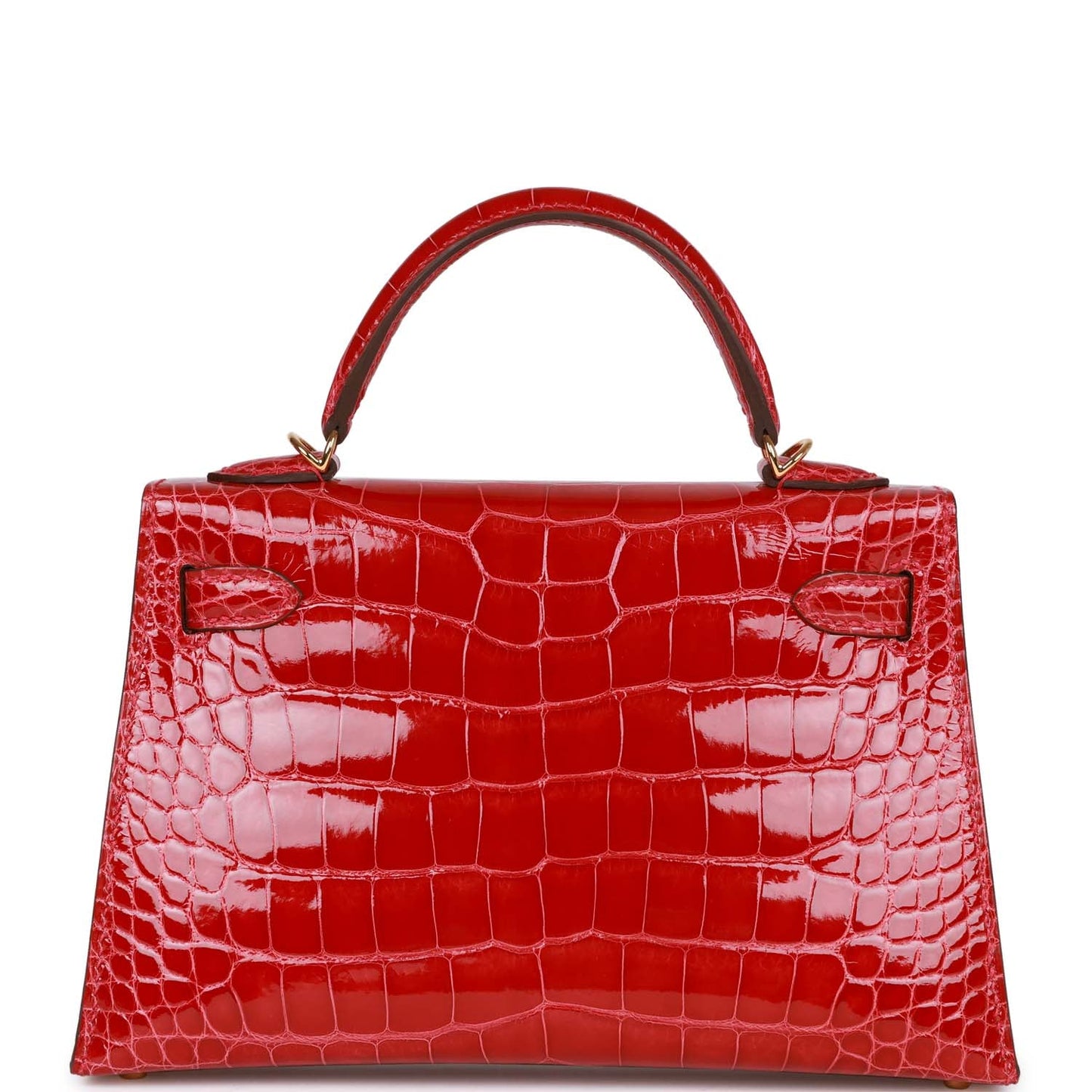 Hermes Kelly 20 Sellier Braise Shiny Alligator Gold Hardware