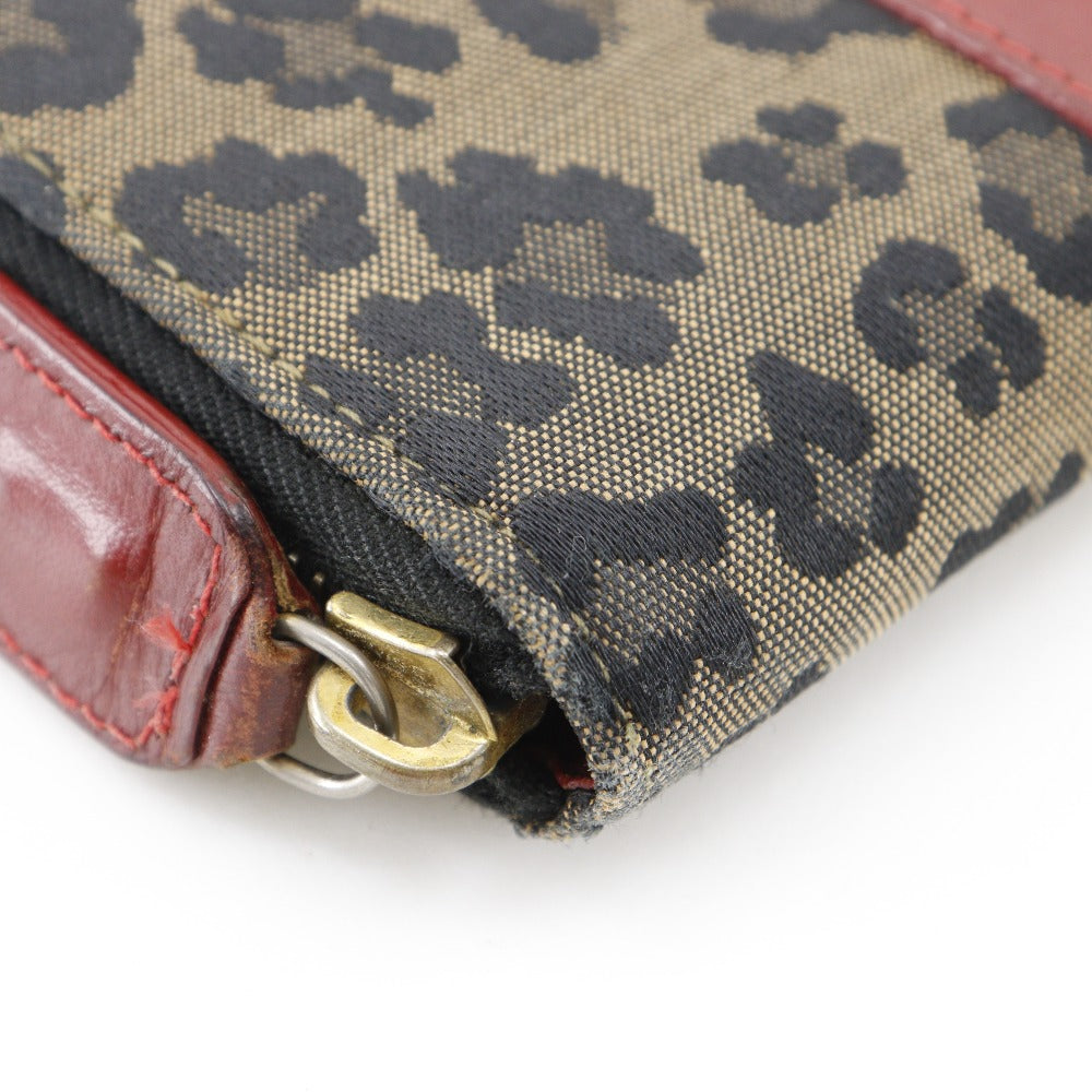 FENDI Handbag Nylon canvas Brown / red Leopard Leopard Pattern Wallet bag Women