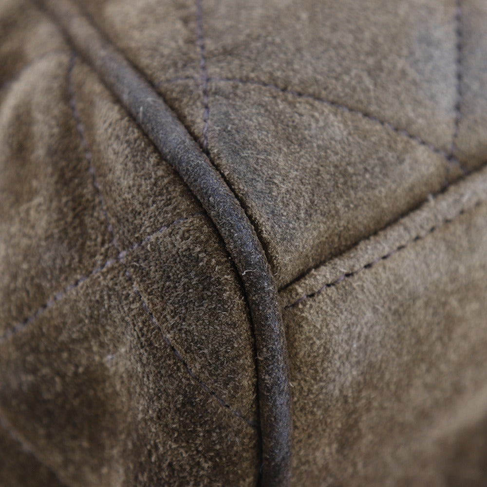 CHANEL Backpack Suede, Plated Gold Brown COCO Mark Matrasse Women d