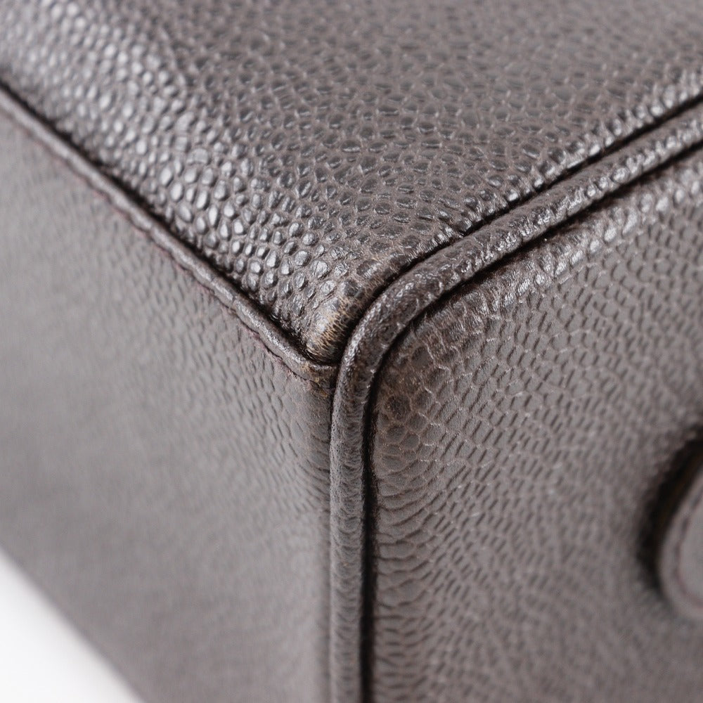 CHANEL Pouch A01996 Caviar skin Brown Cosmetic porch COCO Mark Women