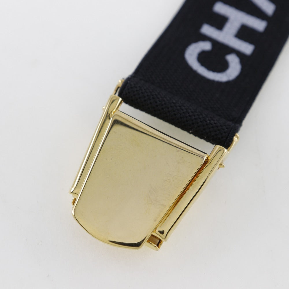 CHANEL Other miscellaneous goods Rubber, Plated Gold black Clip logo Arm band Women
