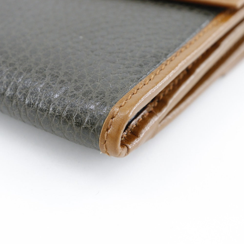 CELINE Bifold Wallet leather Brown W Hook Wallet Women