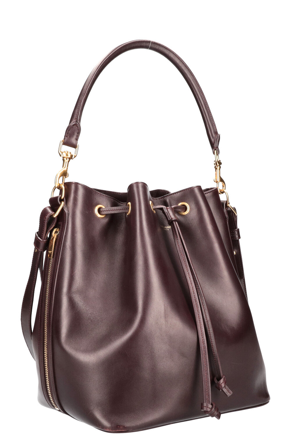 SAINT LAURENT Emmanuelle Large Bucket Bag Burgundy