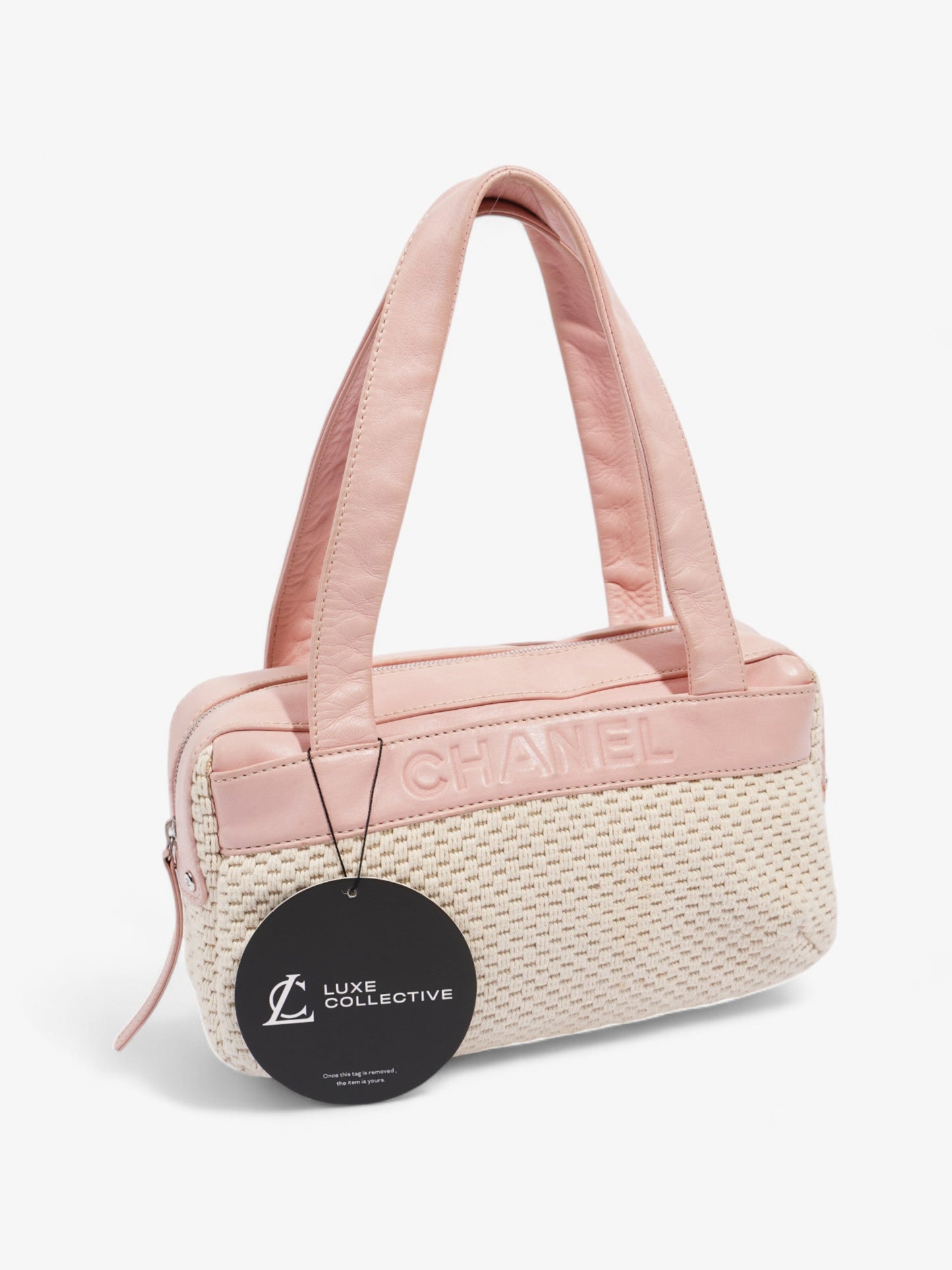 Chanel LAX Bowler Bag Pink / Natural Fabric