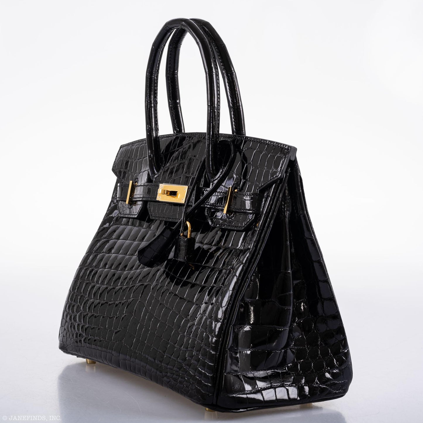 HermesBirkin 30 Black Nilo Crocodile Gold Hardware - 2019, D