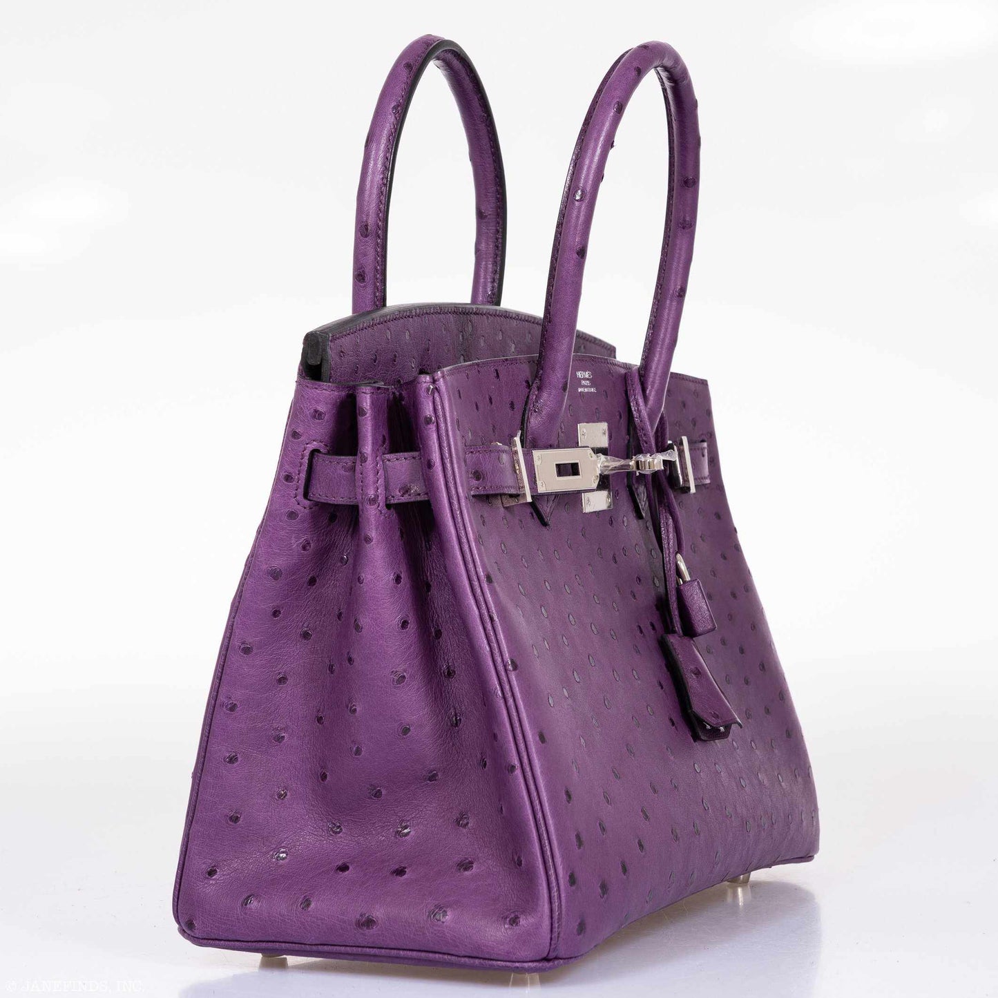 HermesBirkin 30 Violine Ostrich Palladium Hardware
