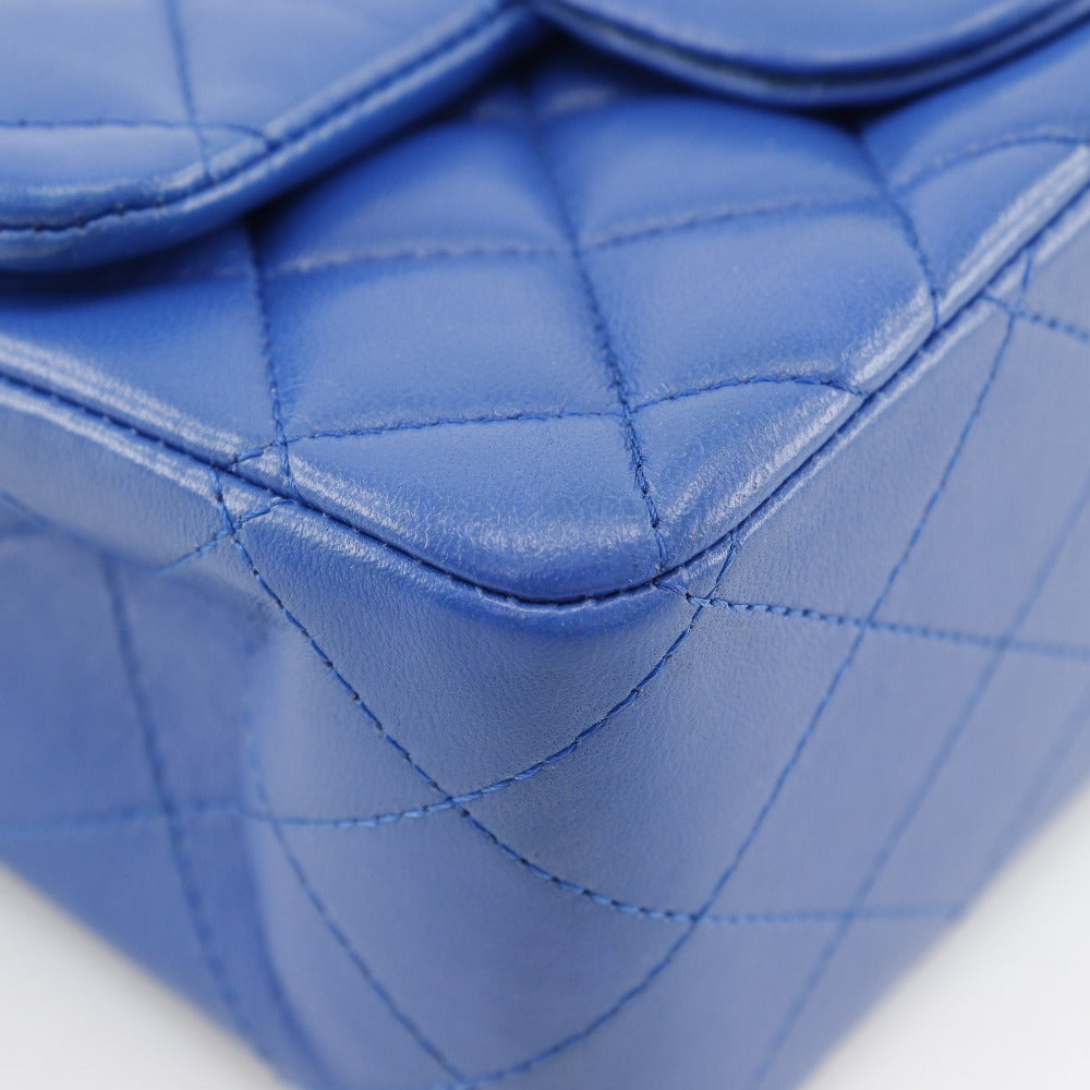 CHANEL Shoulder Bag A35200 lambskin Blue Matrasse ChainShoulder Women