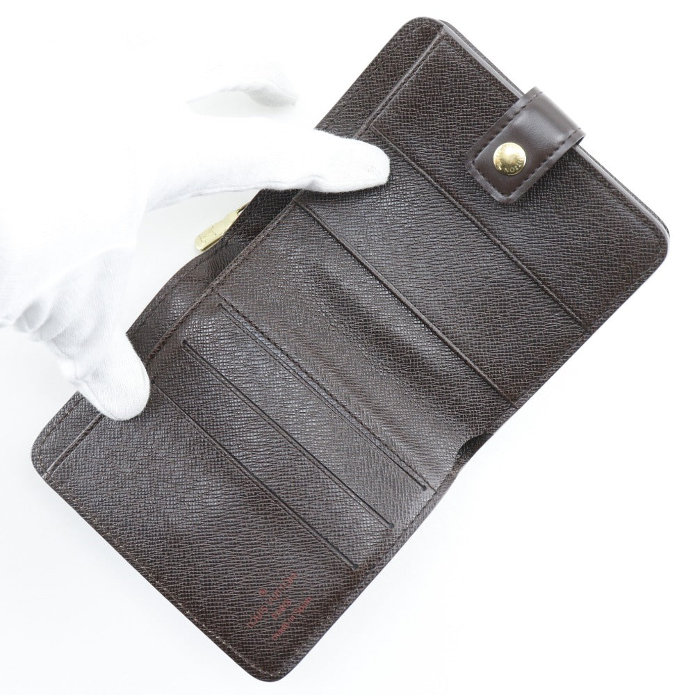 LOUIS VUITTON Bifold Wallet M61668 Damier canvas Brown Compact zip