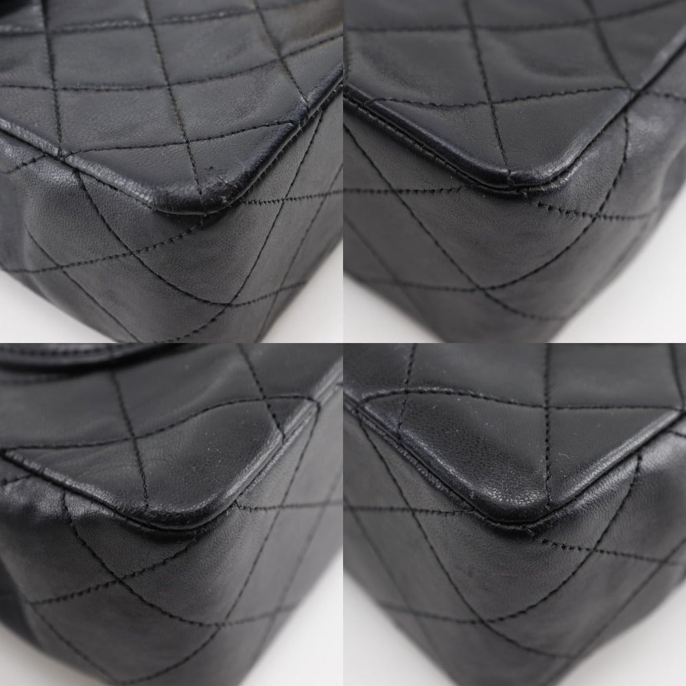 CHANEL Shoulder Bag lambskin black Double chain Matrasse ChainShoulder Women