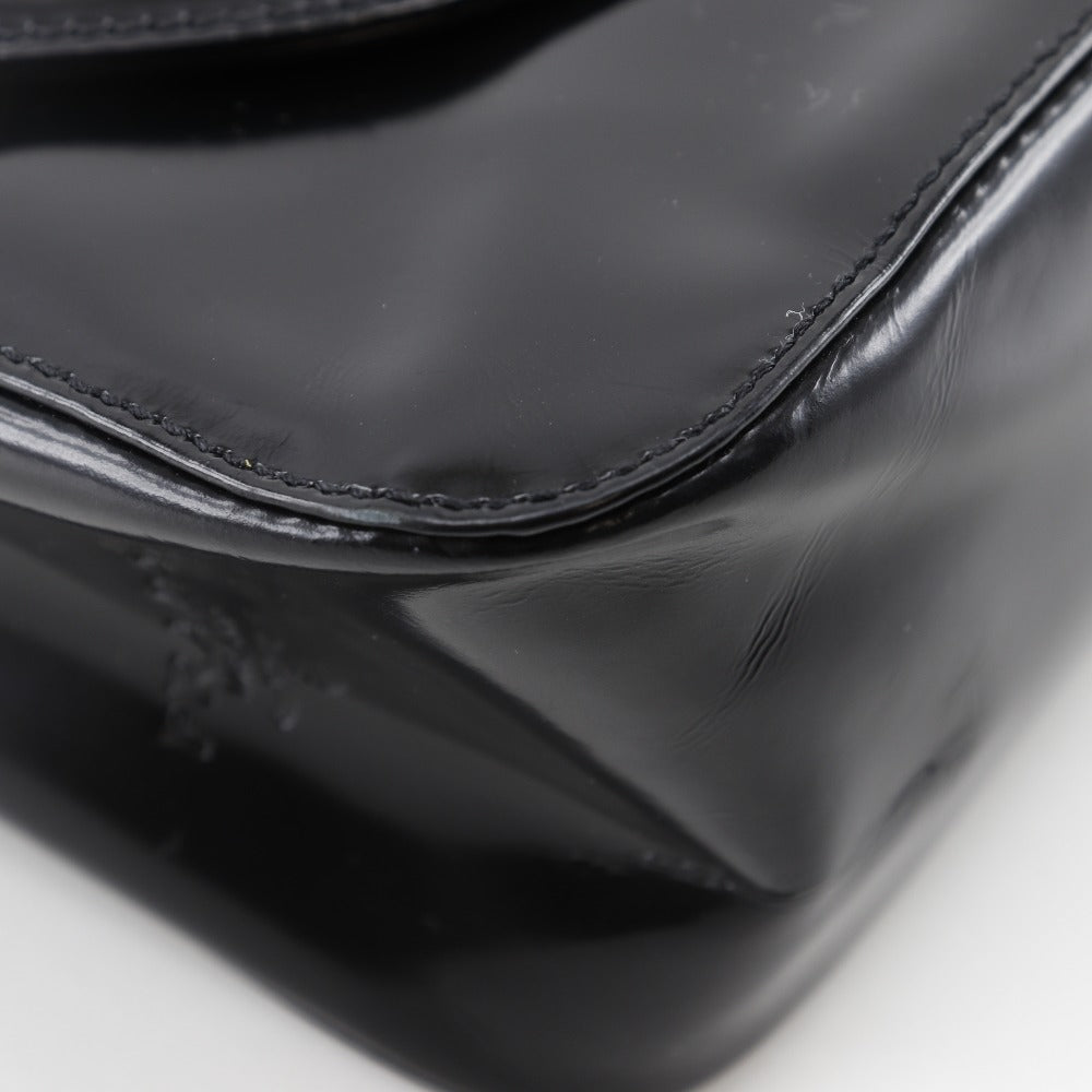 PRADA Shoulder Bag Patent leather black one belt Women