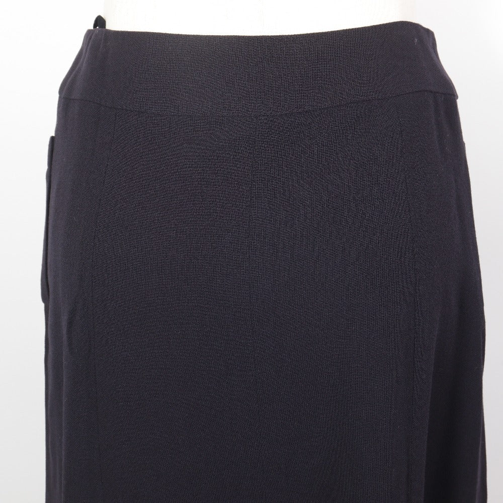 CHANEL skirt P07931V04916 97P wool Navy blue vintage COCO Mark Double Button Women 36
