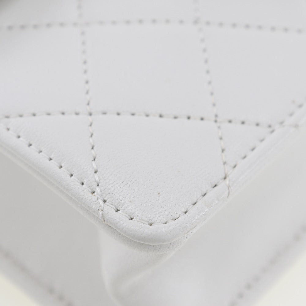 CHANEL Shoulder Bag AS0584 lambskin White Matrasse