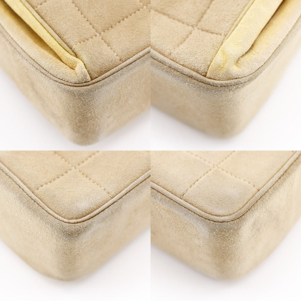 CHANEL Handbag Suede Brown/yellow One handle Chocolate bar Women