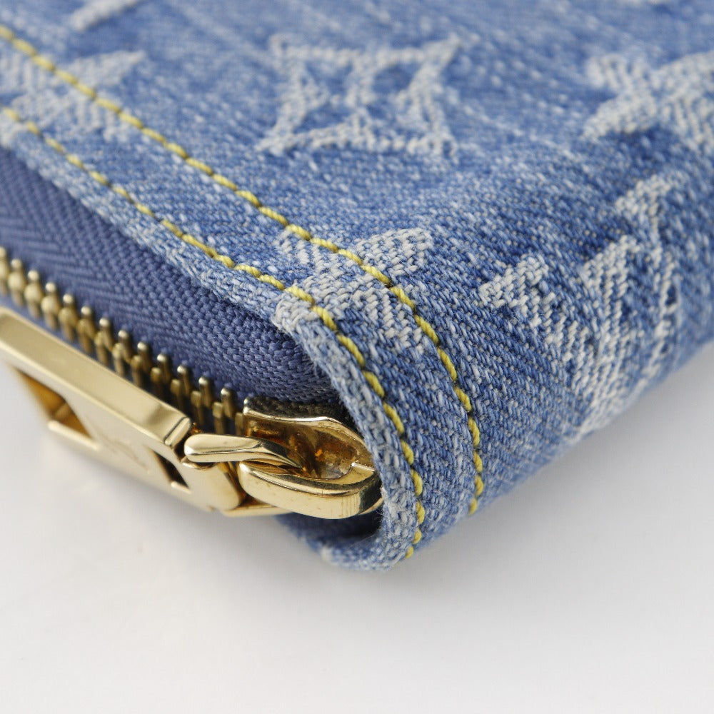 LOUIS VUITTON Long Wallet Purse M82958 Monogram denim Blue Zippy wallet unisex(Unisex)