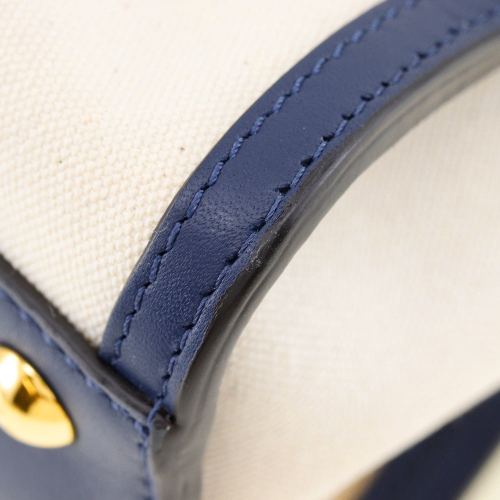 FENDI Handbag 8BN290 Canvas, Calfskin White / navy 2WAYShoulder Peekaboo Women