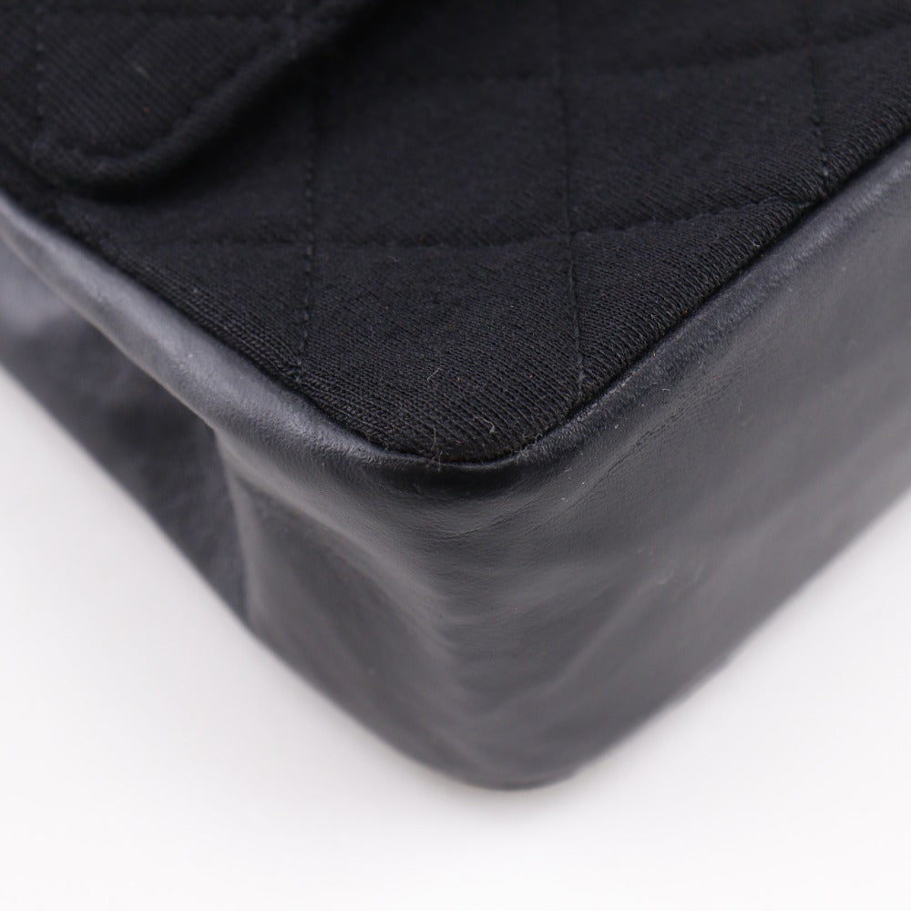 CHANEL Shoulder Bag Cotton, Leather black Double flap Matrasse 25