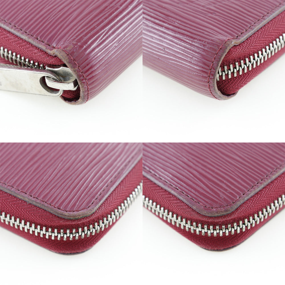 LOUIS VUITTON Long Wallet Purse Epi Leather Red Zippy wallet Women
