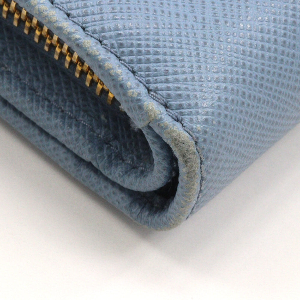 PRADA Bifold Wallet Safiano light blue Women