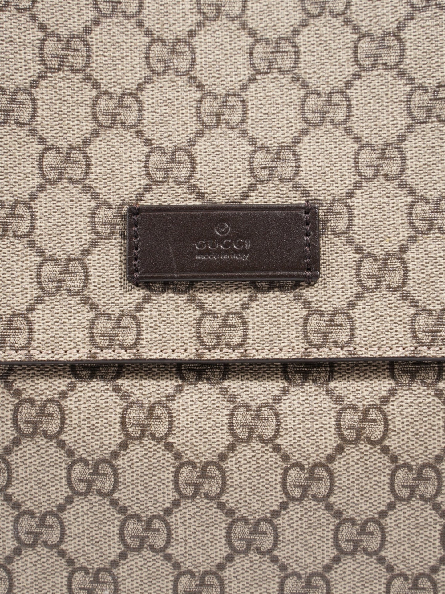 Gucci Baby Changing Bag GG Supreme / Brown Coated Canvas Medium