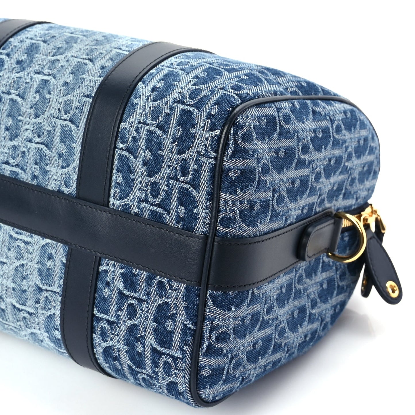 Christian Dior Denim Oblique Groove 25 Bag Blue Denim