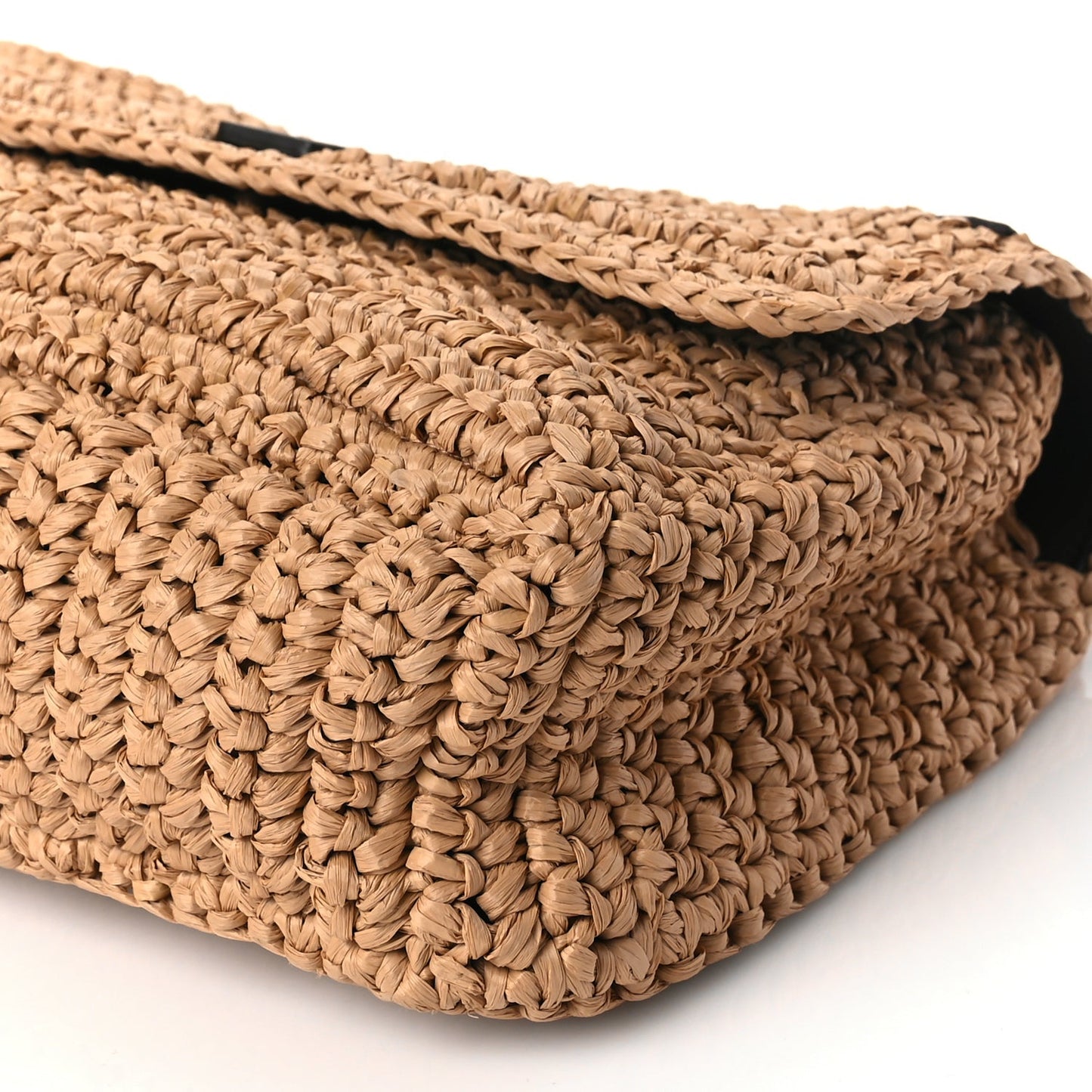 Saint Laurent Raffia Calfskin Monogram Medium Niki Chain Satchel Natural