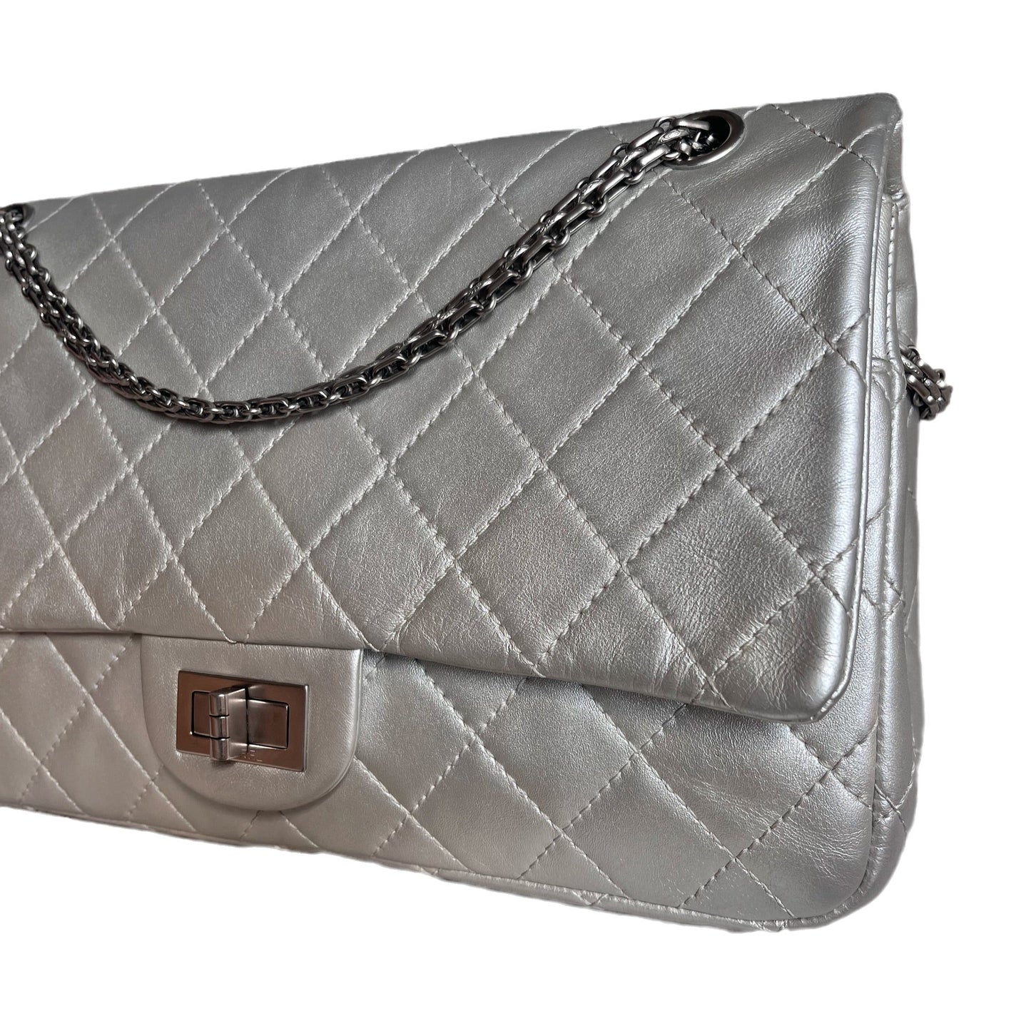 Chanel 2.55 Large Silver
