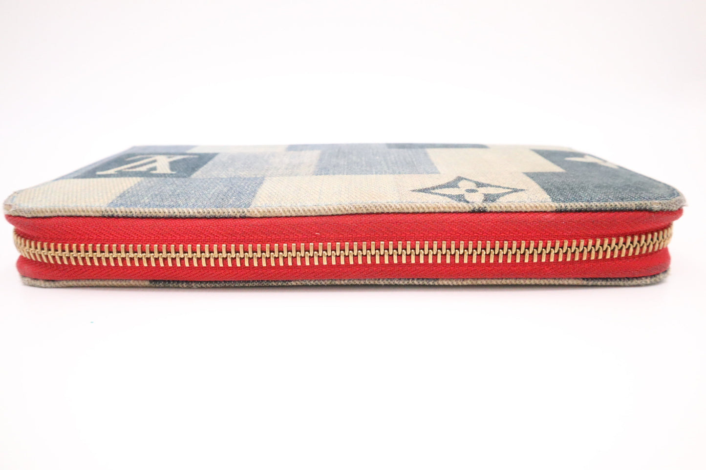 Louis Vuitton Patchwork Long Zippy Wallet in Blue Denim