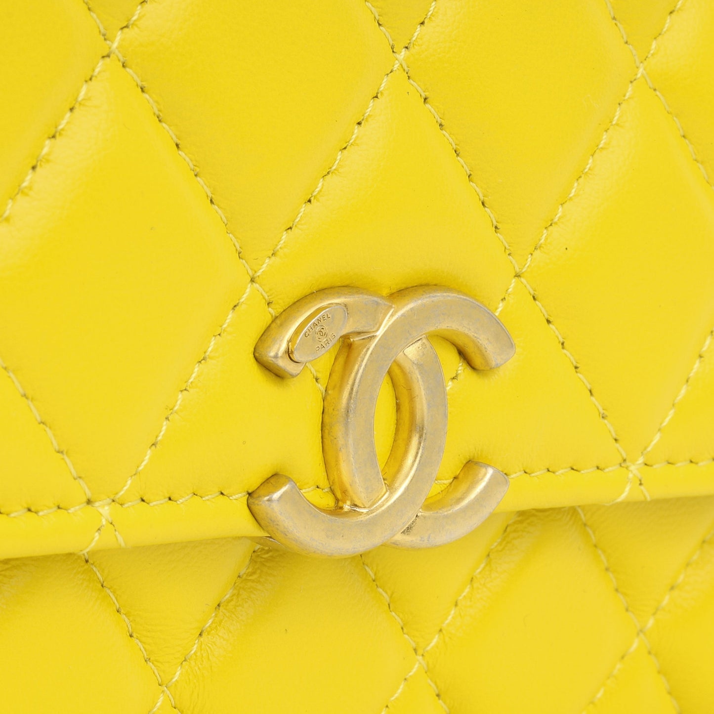 Chanel Seasonal Lacquer Chain Flap - Yellow