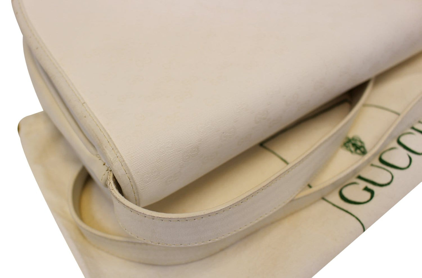 GUCCI Supreme White Flap Crossbody Bag