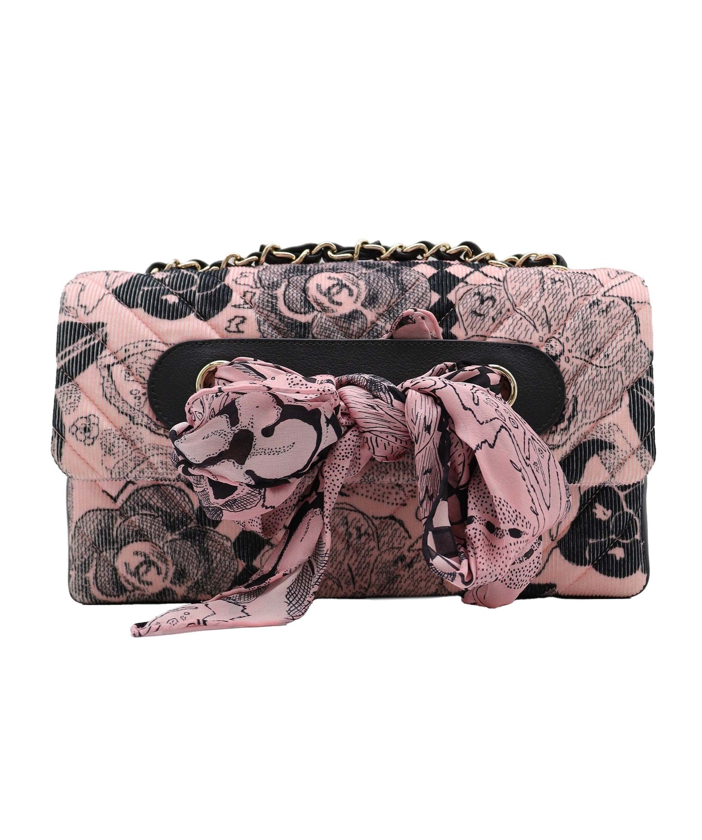 Chanel Camellia Scarf Pink Canvas C24123262 ASC5884