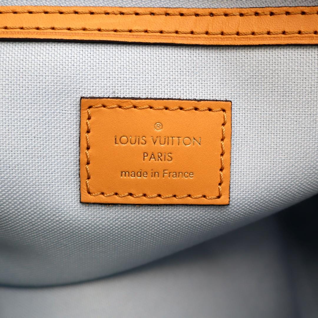 LOUIS VUITTON Braided 30 Damier Azur Satchel Bag White