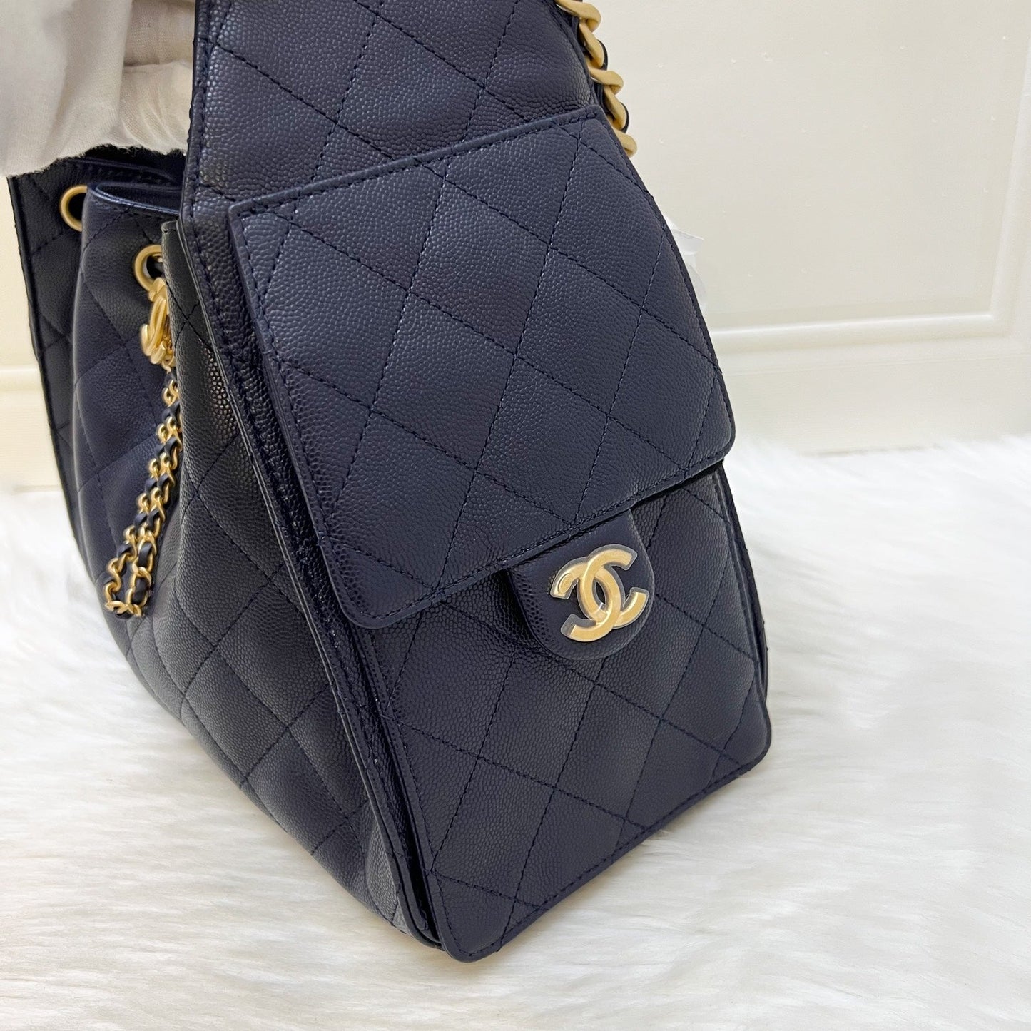 Chanel 25 Small Hobo Bag in 25S Navy Caviar and AGHW