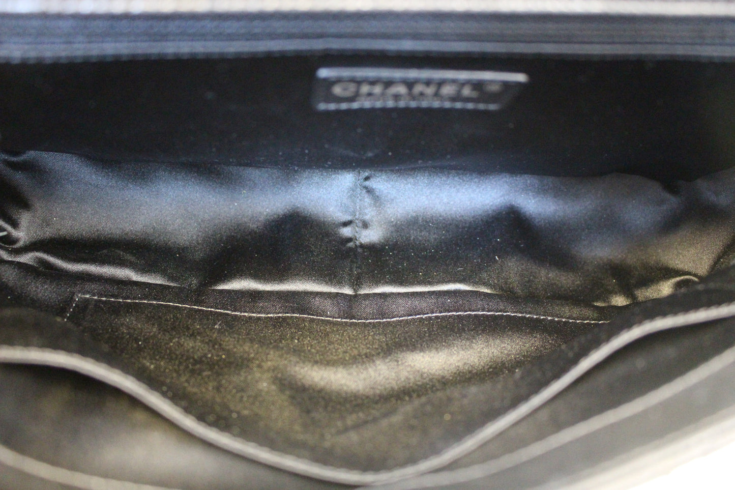 CHANEL Black Lambskin Leather Jumbo Flap Bag
