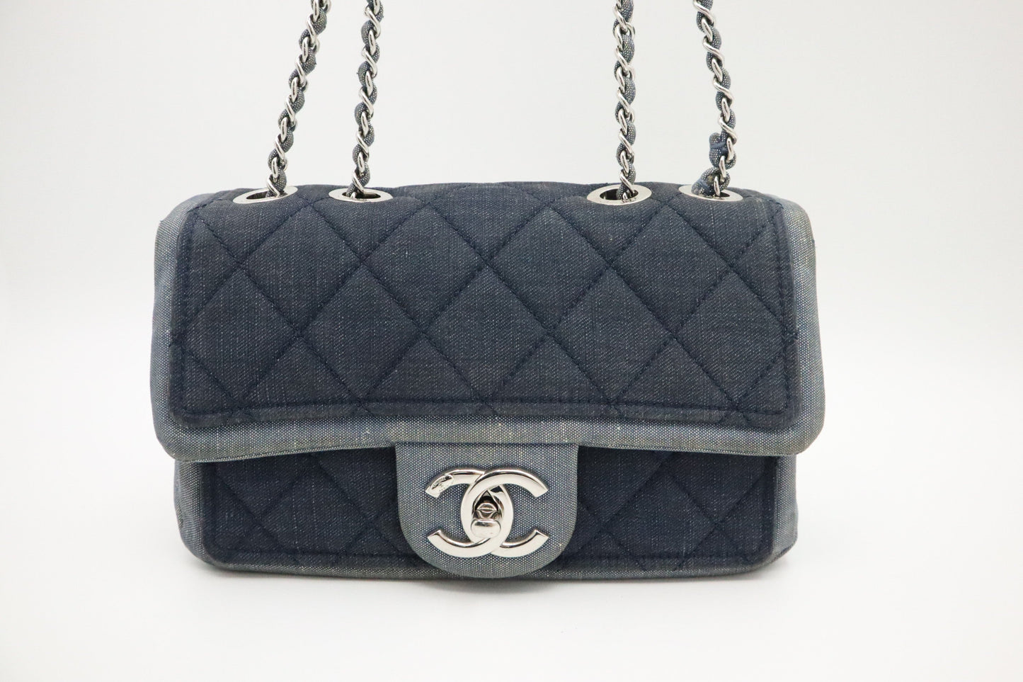Chanel Small Flap in Blue Denim Canvas