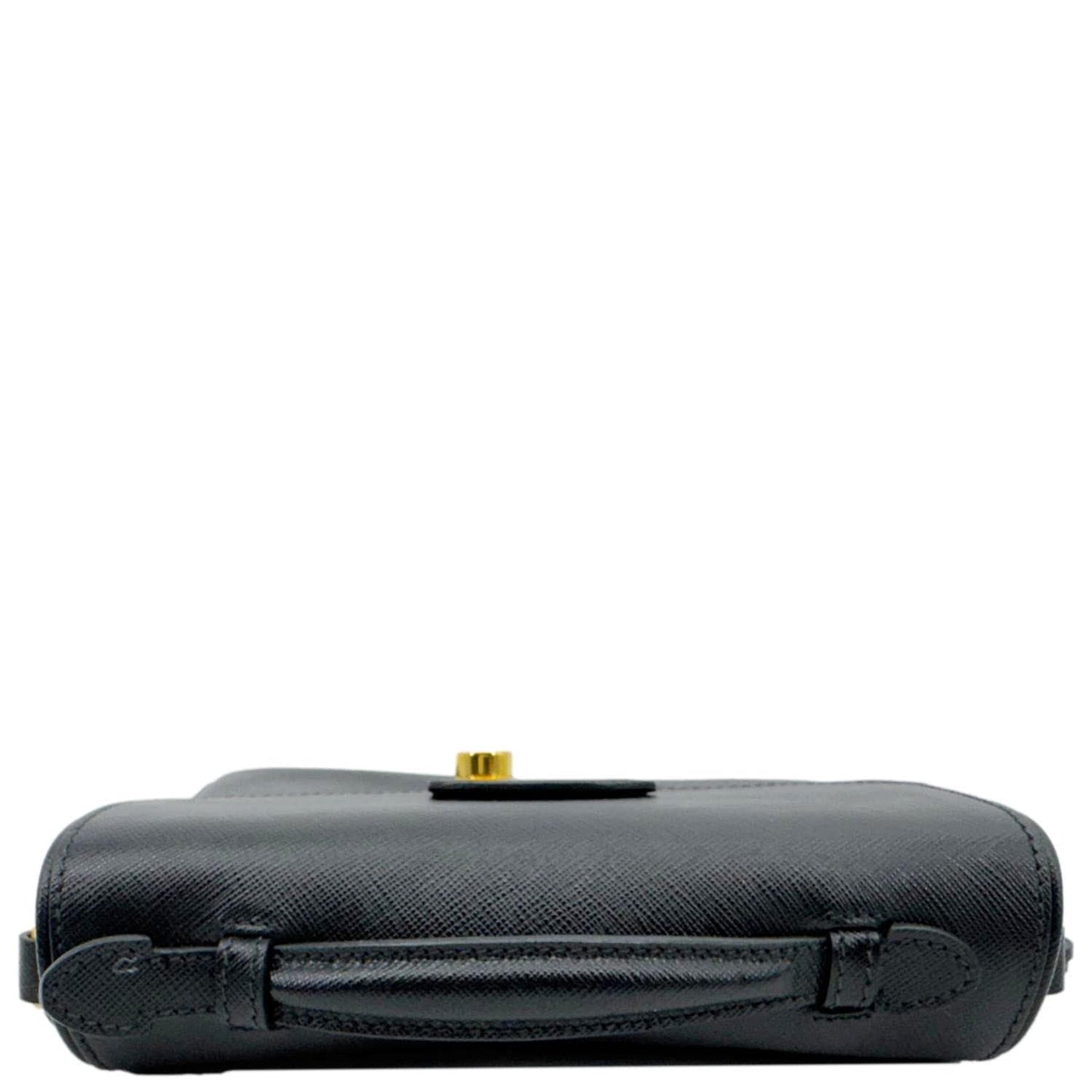 PRADA Sound Mini Saffiano Leather Crossbody Bag Black