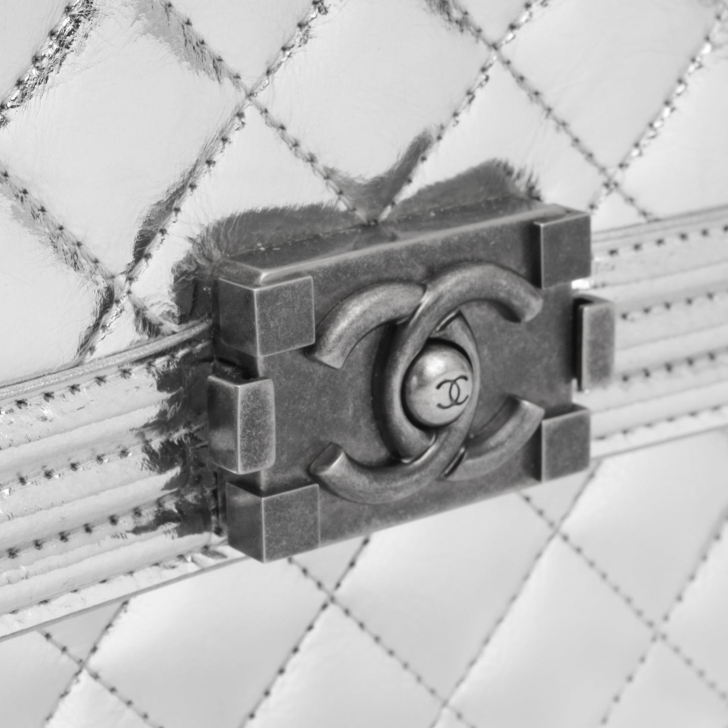 Chanel North South Boy Bag - Silver