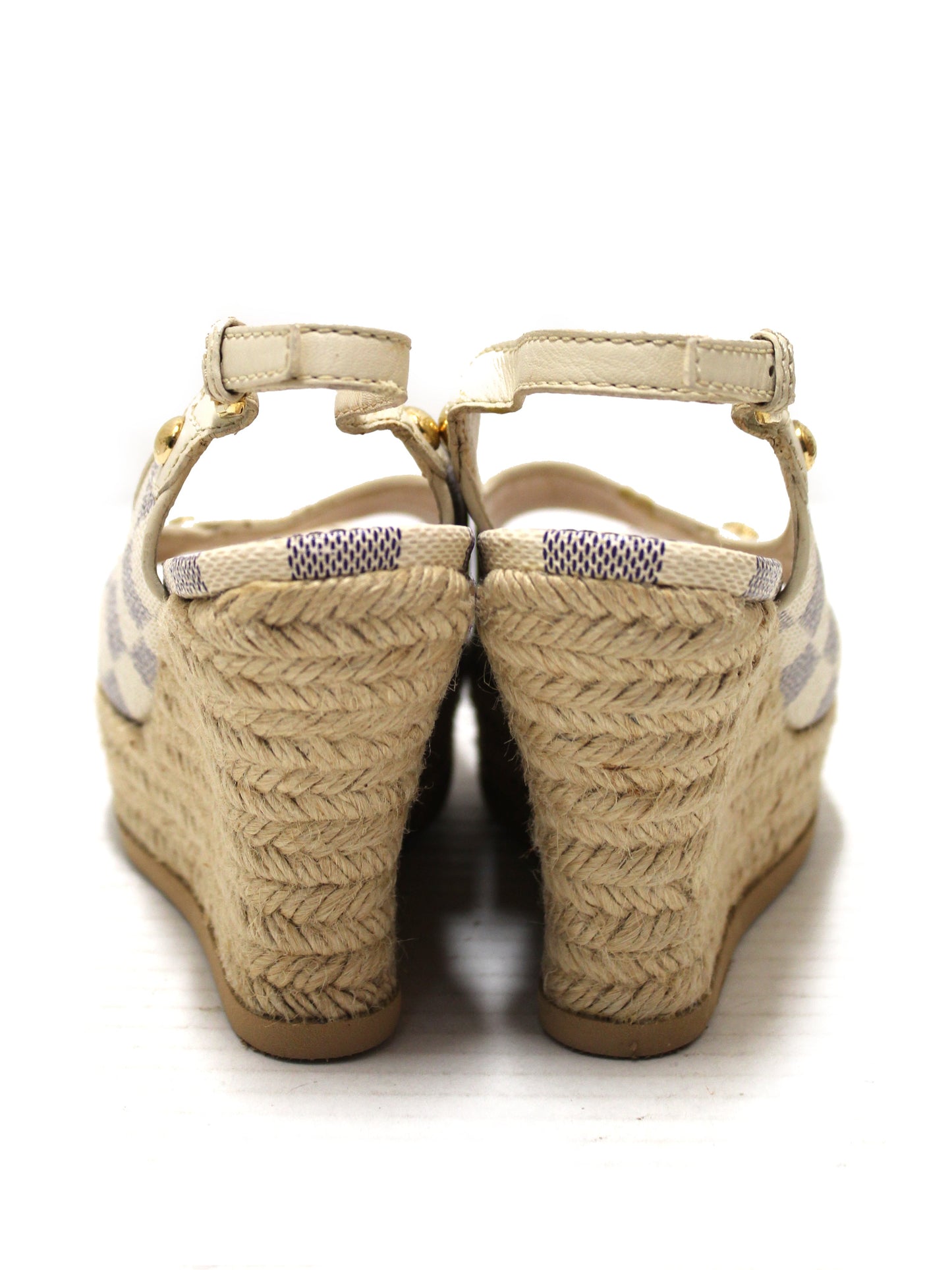 Louis Vuitton Damier Azur Espadrille Wedge Heel Size 35