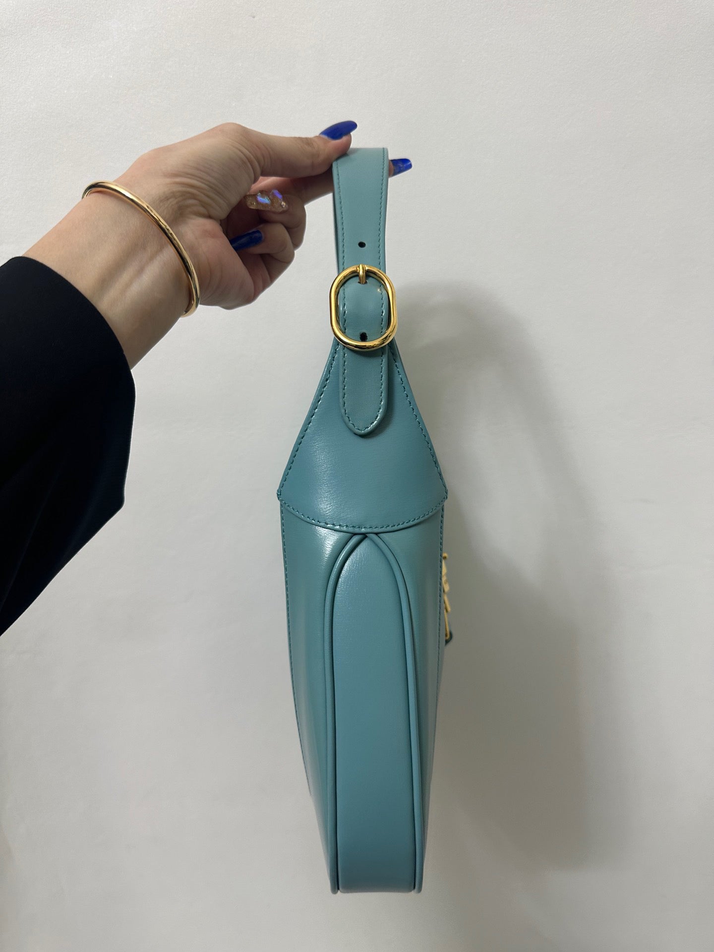 Gucci Jackie 1961 Blue Small Shoulder Bag with Adjustable Strap