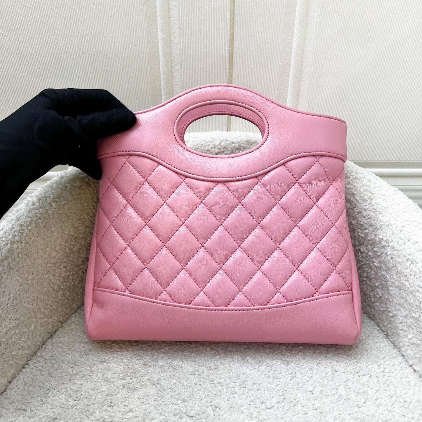 Chanel 31 Small / Mini Shopping Bag in 25P Cotton Candy Pink Shiny Calfskin and LGHW