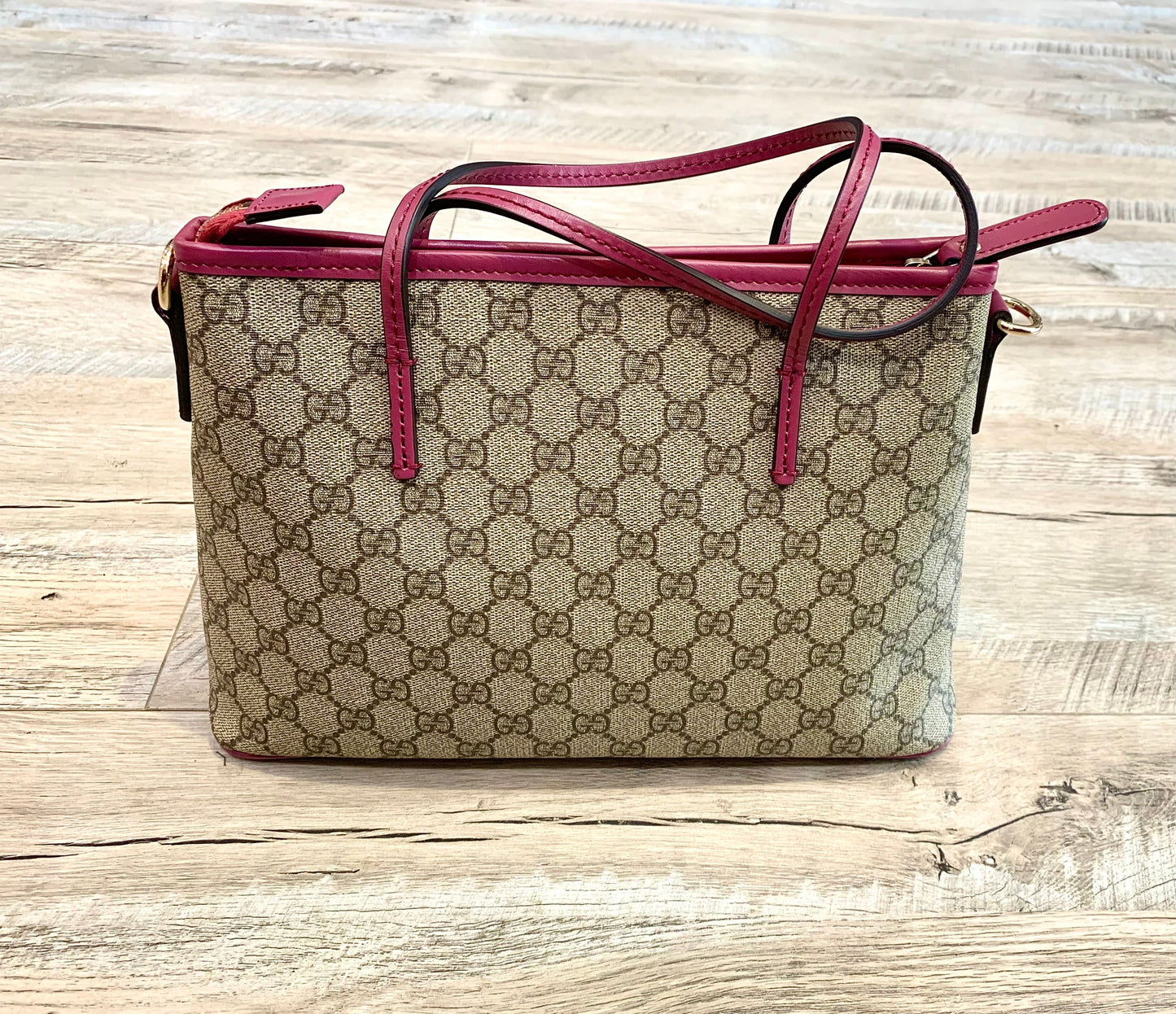 Gucci Caro Leather Canvas Tote