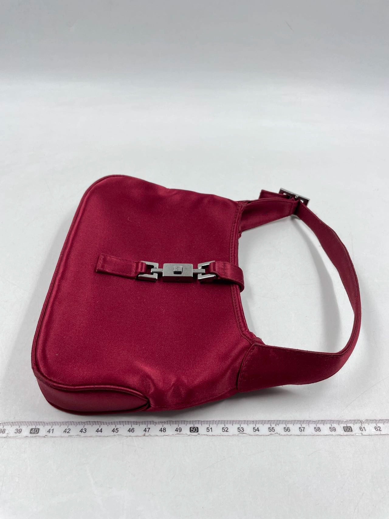 Gucci Jackie Vintage Mini Silk Satin Shoulder Bag in Red