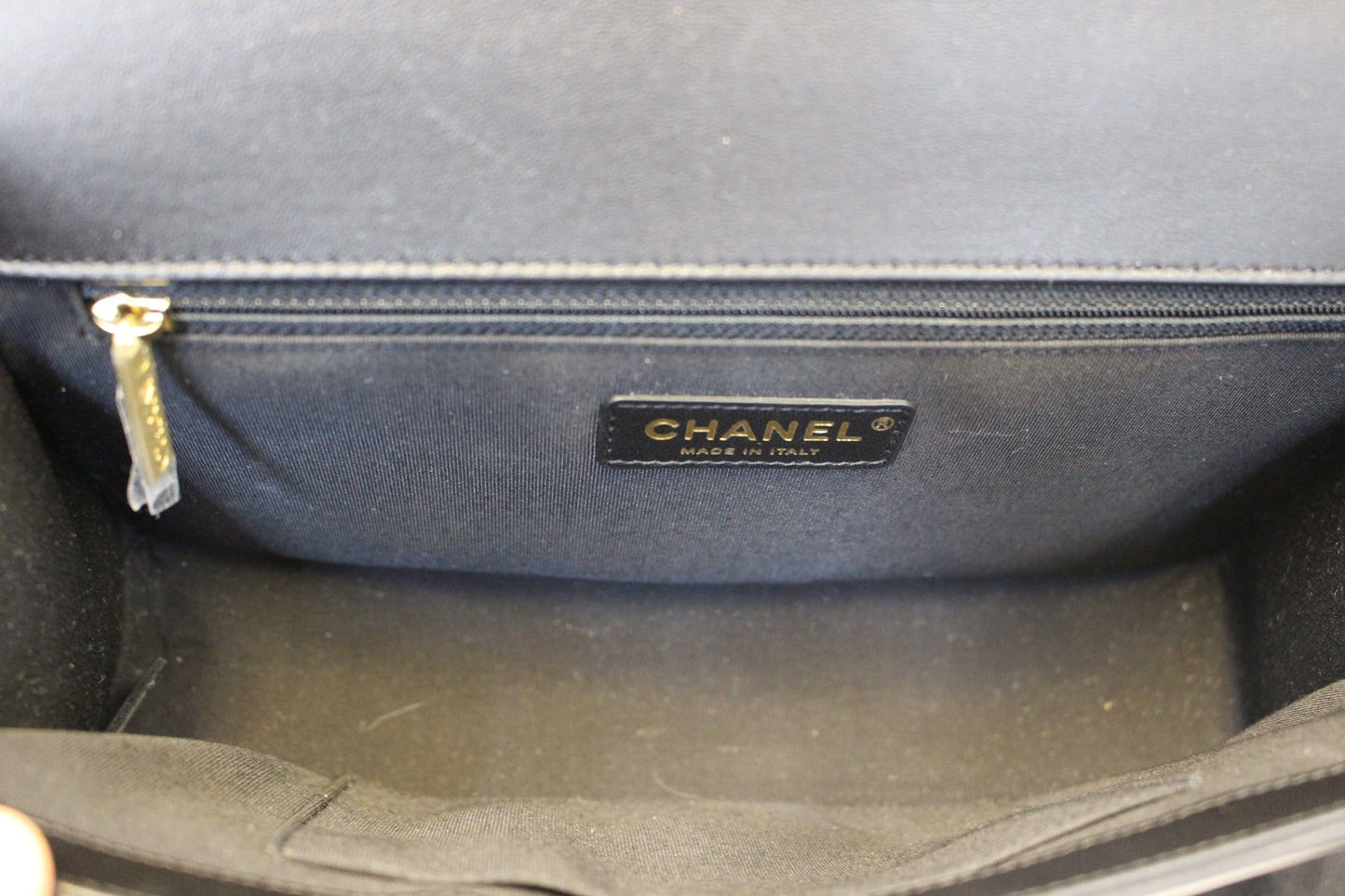 CHANEL Le Boy Medium Lambskin Leather Shoulder Bag Black